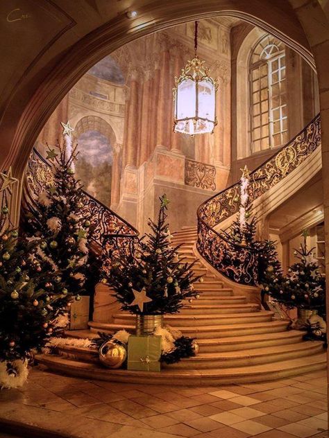 Christmas Chateau, Christmas Architecture, Castle Christmas, Nancy France, Christmas Scenery, Grand Staircase, Christmas Mood, Decoration Christmas, Alsace