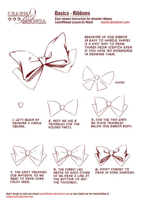 Learn Manga Basics: Ribbons by Naschi.deviantart.com on @deviantART Learn Manga, Drawing Help, Manga Tutorial, Anime Tutorial, Art Resources, Gambar Figur, Poses References, Guided Drawing, Step Drawing