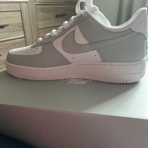 Grey AF1 - Etsy Canada Custom Af1, Be Patient With Me, Sneakers Athletic, Nike Air Force Sneaker, Athletic Shoes, Sneakers Nike, United States, Ships, Sneakers