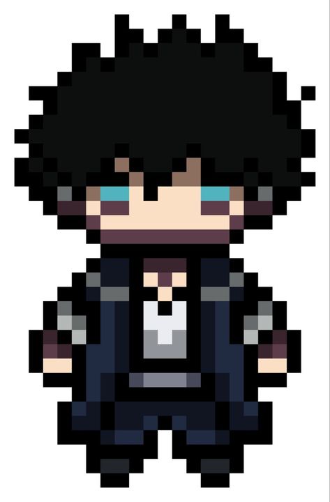 Mha Minecraft, Mha Perler Beads, Pixel Art Person, Mha Pixel Art, Pixel Art Pattern Anime, Chibi Pixel Art, Pixel Art Manga, Mha Chibi, Hama Art