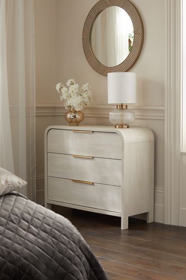 Buy Light Natural Mia Oak Effect Console Dressing Table from the Next UK online shop 6 Drawer Chest Of Drawers, Koppang Hack, Modern Chest Of Drawers Bedrooms, Bedroom Drawers Styling, Aesthetic Drawer, Timeless Room, Bedside Table Decor, Wide Chest Of Drawers, Chest Of Drawers Bedroom