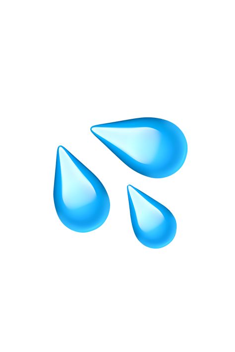 The 💦 Sweat Droplets emoji depicts two or more blue droplets of water, often used to represent sweat or water droplets. The droplets are usually shown as round, with a slightly curved bottom and a pointed top. The emoji may be used to indicate physical exertion, nervousness, or a feeling of being overwhelmed. Water Emoji, Wave Emoji, Emoji Ip, Droplets Of Water, Lego Hotel, Apple Emojis, Apple Water, Ios Emoji, Iphone Emoji