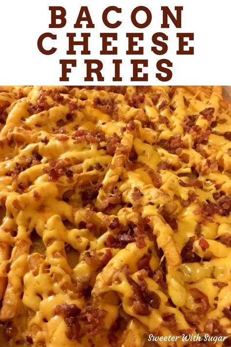 Bacon Side Dishes, Cheese Fries Recipe, Bacon Cheese Fries, Frozen Fries, French Fries Recipe, Fast Dinner Recipes, Cheese Fries, Delicious Snacks Recipes, Fair Food Recipes