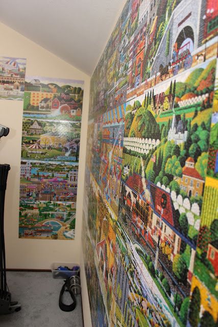 Greg's Blog: 33 Puzzles on the Man-Cave Walls.  ...I have always wanted to do this, but don't want them glued together. <3 <3 Jigsaw Puzzle Wall Display, Puzzle Decorations Wall Art, Puzzle On Wall, Puzzle Preservation, Puzzle Wall Display, Unique Wall Ideas, Puzzle Display, Puzzle Wallpaper, Jigsaw Puzzle Crafts