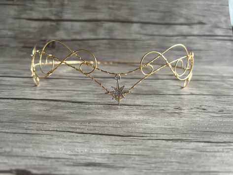 Circlet Crown, Wedding Circlet, Elf Crown, Elven Crown, 8 Point Star, Wire Crown, Fantasy Crown, Diy Wire Jewelry Rings, Star Crown