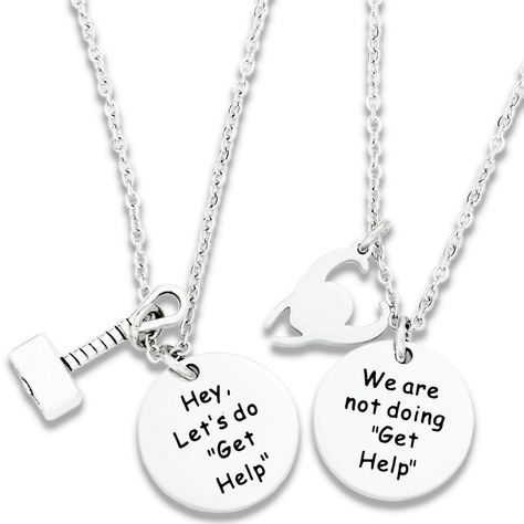 PRICES MAY VARY. ❤bff Necklace for 2❤- Engraved "Hey, Let’s do “*** Help” / We are not doing “*** Help”. A perfect gift for your best friend or significant other who is your partner in crime.Perfect For Any Lo** And Th** Fan.This is also a witness of the strong friendship between friends. ❤Premium Material❤- Made of high quality 316L stainless steel, it is lead free, nickel free and hypoallergenic, it doesn’t rust, change color or tarnish. We use firmer, stronger and thicker o-rings to connect c Loki Merch, Marvel Necklace, Prom Jewelry Sets, Thor Loki, Bff Birthday Gift, Nerdy Gifts, Sister Necklace, Bff Necklaces, Apple Watch Accessories