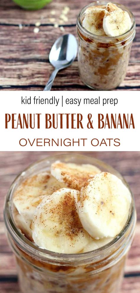 Low Carb Overnight Oats, Pancakes Oatmeal, Overnight Oats Recipe Easy, Banana And Peanut Butter, Best Overnight Oats Recipe, Peanut Butter And Banana, Oat Recipes Healthy, Overnight Breakfast, Overnight Oats Recipe Healthy