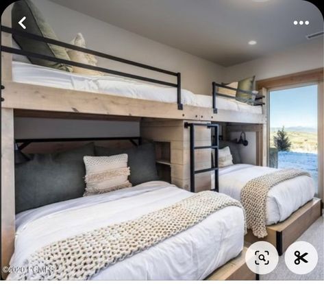 Lake House Bunk Rooms Cabin, Bunk Bed Beach Room, Tounge And Groove Cedar Ceiling, Bedrooms With Multiple Beds, Guest Bedroom For Multiple People, Bonus Guest Room Ideas, Bunk Beds Airbnb, Air Bnb Bunk Room, Airbnb Bunk Beds