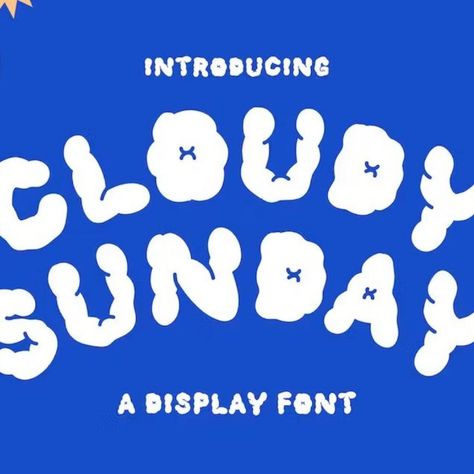 Cloudy Sunday - 90s Retro Display Font Cloud Font, Retro Display, Premium Website, Sans Serif Typeface, Display Fonts, Serif Typeface, Design Packaging, 90s Retro, Display Font