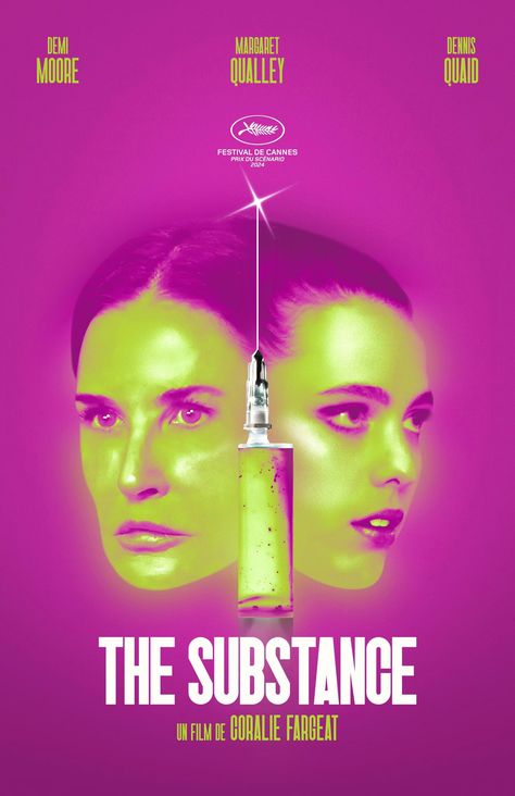 THE SUBSTANCE (2024) poster design by Julie Ealet Polish Movie Posters, Margaret Qualley, Movie Website, Septième Art, Best Horror Movies, Movie Posters Design, Jake Paul, Thriller Movies, Horror Movie Posters