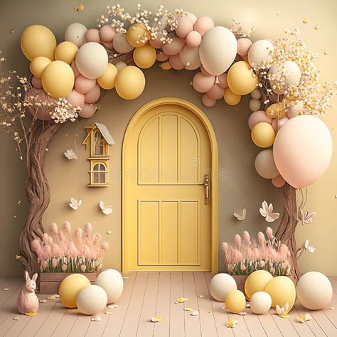 Balloon Butterfly, Arch With Flowers, Spring Backdrop, Baby Photography Backdrop, Easter Backdrops, Decoration Evenementielle, Birthday Balloon Decorations, Balloon Decorations Party, Digital Backgrounds