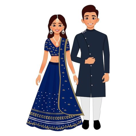 Indian hindu wedding sangeet ceremony co... | Premium Vector #Freepik #vector #wedding #wedding-ceremony #wedding-reception #bride-groom Couples Vector Art, Wedding Stickers Design, Hindu Wedding Couple Cartoon, Hindu Wedding Caricature, Reception Caricature, Indian Wedding Doodle, Indian Wedding Couple Illustration, Engagement Caricature, Couple Cartoon Pictures