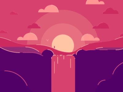 Waterfall Illustration Simple, Short Animation Ideas, Waterfall Animation, Cloud Animation, Waterfall Illustration, Simple Animation, Animation Process, Vector Animation, Short Animation