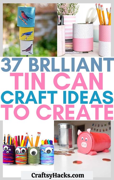 Tuna Can Crafts, Can Craft Ideas, Upcycling Bottles, Diy Declutter, Coffee Can Crafts, Can Ideas, Diy Recycled Projects, Diy Projects For Men, Recycled Tin Cans