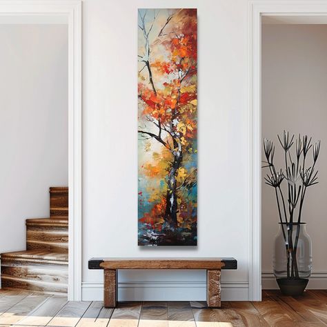 Tela, Vertical Painting Ideas, Long Vertical Wall Art, Long Narrow Wall Art, Narrow Wall Art, Wall Art Vertical, Japandi Wall Art, Buddha Wall Art, Horizontal Wall Art