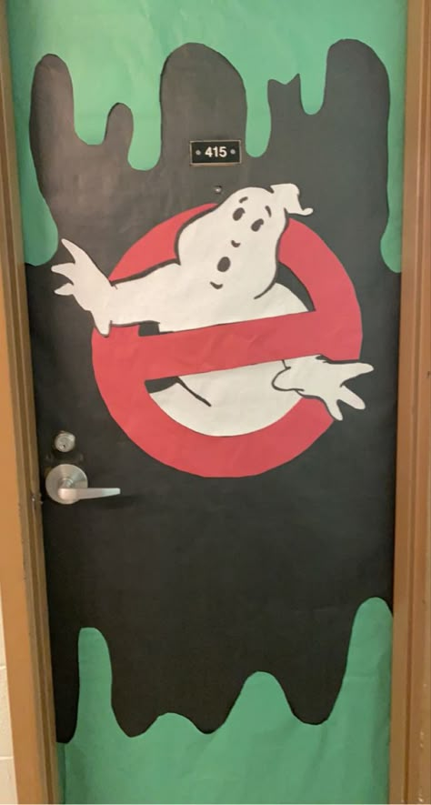 Ghostbusters Door Decorations Classroom, Ghost Busters Door Decorations, Ghost Busters Door Decorations Classroom, Ghost Buster Door Decoration, Ghostbusters Classroom Door, Ghostbusters Door Decorations, Scream Door Decoration, Office Halloween Themes, School Halloween Decorations