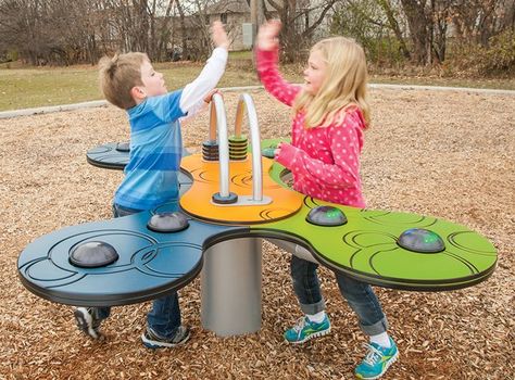 Pulse® Table Tennis - Multisensory Interactive Game - Landscape Structures Play Grounds, Commercial Playground Equipment, Landscape Structure, Sensory Garden, School Playground, Playground Design, Play Spaces, Play Equipment, Interactive Game