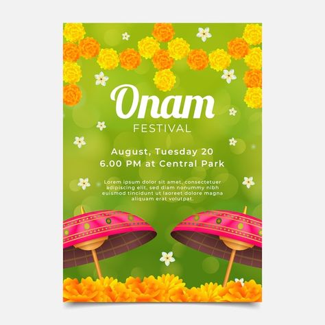 Onam Poster, Onam Sadhya, Onam Festival, Poster Template Free, Vertical Poster, Board Ideas, Poster Template, Bulletin Board, Animation Art