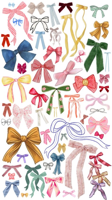 Bow Illustration Ribbon, How To Draw Bows, Ribbon Bow Drawing, Bows Illustration, Yearly Journal, Ribbon Drawing, Bow Illustration, Class Christmas Gifts, Pajamas Pattern