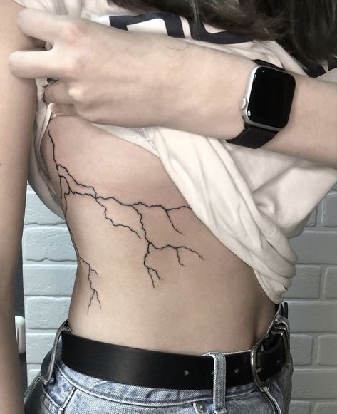 Tattoo On Back For Women, Under Buttcheek Tattoo, Under Arm Tattoo, Acab Tattoo, Lightning Tattoo, Skin Tattoo, Jesus Love, Stomach Tattoos, Stylist Tattoos