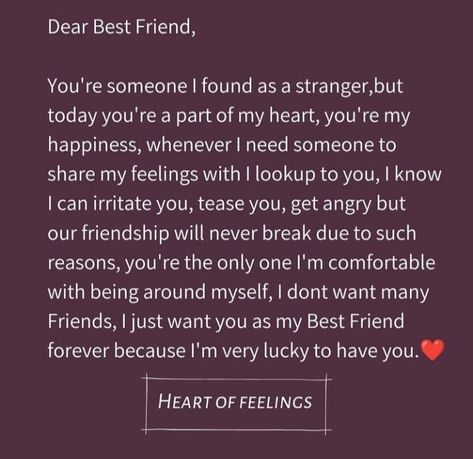 Love Quotes For Your Best Friend, Friendship Quotes For Male Friend, Comforting Lines For Friend, Friendship Day Message For Boyfriend, Best Friend Meaningful Quotes, Best Friend Letter Ideas Writing, Letter For Male Bestfrnd, Lucky To Have You Quotes Best Friends, Letter For Male Bestie