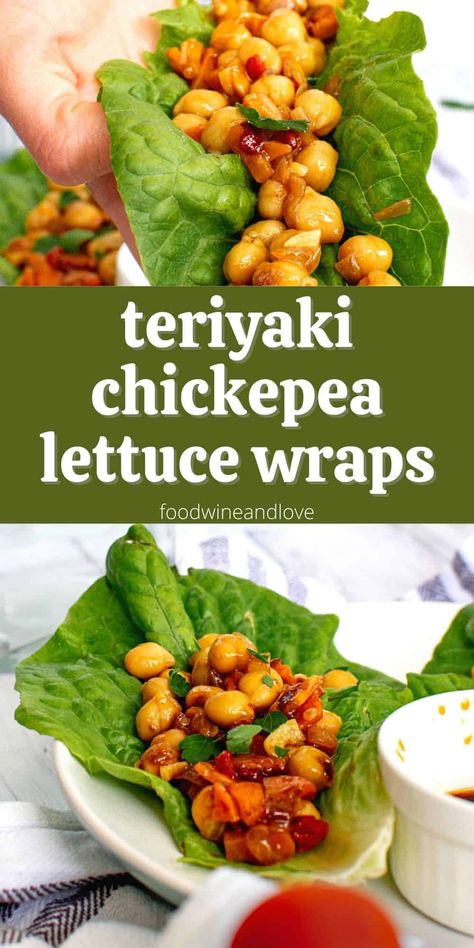 You are here: Home / Recipes Genres / Appetizers and Sides / Teriyaki Chickpea Lettuce Wraps TERIYAKI CHICKPEA LETTUCE WRAPS Filed Under: APPETIZERS AND SIDES, DINNER, EASY, MEDITERRANEAN DIET, VEGAN RECIPES 📋 SEE THE RECIPE (PLEASE READ THE ENTIRE ARTICLE FOR IMPORTANT INFORMATION ABOUT THIS RECIPE) 111 Shares Teriyaki Chickpea Lettuce Wraps that I must say taste as good, if not better than, the chicken lettuce wraps that I have seen. I like that these wraps are both vegan and Mediterranea Recipe For Lettuce Wraps, Copycat Lettuce Wraps, Healthy Lettuce Wraps, Veggie Lettuce Wraps, Mediterranean Diet Recipe, Chickpea Lettuce Wraps, Vegan Copycat, Easy Lettuce Wraps, Vegan Lettuce Wraps