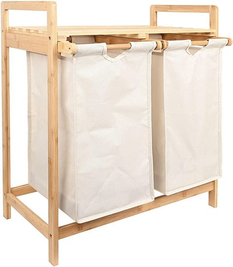 SortWise Bamboo Laundry Hamper with Top Storage Shelf, 2 Section Upgraded Removable Bags, Large Capacity, Great for Closet, Bedroom, Living Room, Entryway : Amazon.ca: Home Hamper Cabinet, Laundry Cart, Bamboo Frame, Laundry Supplies, Laundry Storage, Drawer Unit, Cabinets Organization, Laundry Hamper, Smart Design