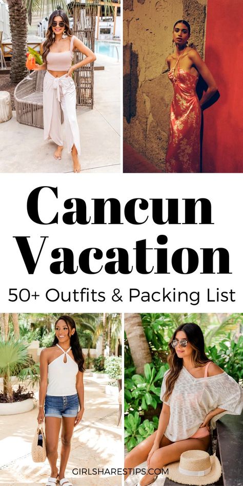 What to wear in Cancun Mexico and the ultimate packing list for your Cancun vacation. | Cancun outfits | Cancun Mexico outfits black girl | outfits for Cancun Mexico for women, Cancun outfits vacation | Cancun outfits plus size | Cancun outfits black girl | Cancun outfits Xcaret | Cancun outfits night | Cancun outfits ideas | Cancun outfits women | Cancun outfits Xplor, Cancun outfits beach | Cancun outfits Cocobongo | Cancun outfits packing lit | Cancun outfits Coco bongo | Cancun outfits beach Cancun Women Outfit, Cancun Outfits 2023, Outfits For Mazatlan, Cancun Vacay Outfits, Cancun Dresses Vacation Outfits, Cancun Summer Outfits, Mexico Clothes Vacation, Dress For Mexico Vacation, Tropical Resort Wear For Women