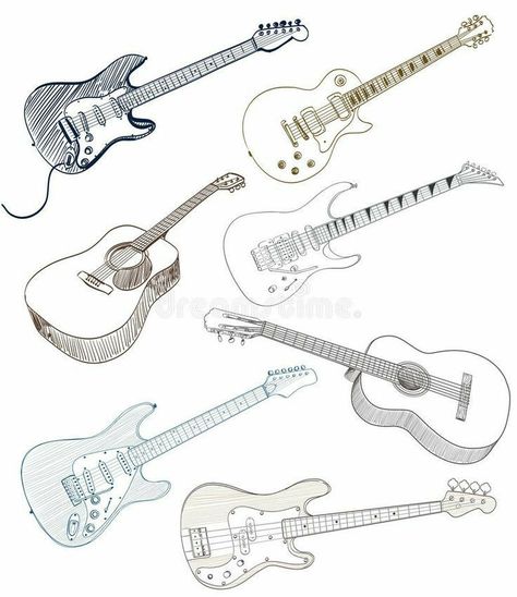 How To Draw A Bass Guitar, Art Reference Guitar, Guitar Holding Reference Drawing, Hand Playing Guitar Drawing, Gutair Reference, Electric Guitar Drawing Reference, Acoustic Guitar Reference, Base Guitar Drawing, How To Draw Electric Guitar