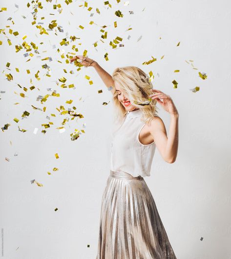 Holiday Shoot, Business Anniversary, Xmas Fashion, Boho Branding, Studio Photoshoot Ideas, Confetti Photos, Woman Dancing, Brand Photography Inspiration, Studio Portrait Photography