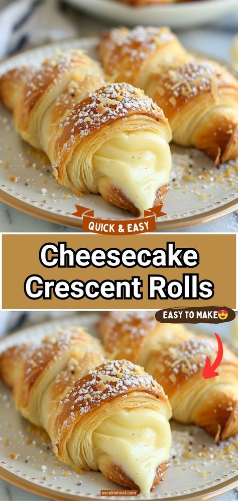 Ingredients: 2 cans (8 oz each) refrigerated crescent rolls Crescent Roll Strawberry Dessert, Desert Crescent Roll Recipes, Cresent Roll Cheesecake Recipes Dessert, Dessert Recipes Crescent Rolls, Dessert Recipes With Crescent Rolls, Pillsbury Dessert Recipes, Things To Make With Croissants, Crescent Roll Cream Cheese Dessert, Crescent Roll Desserts Easy