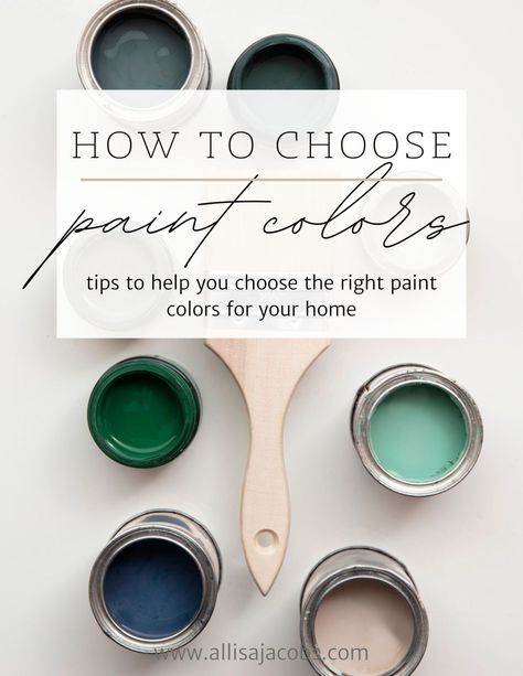 Stuck with all the interior paint options? Not sure what colors to get? Check out this post with tips on how to choose paint colors for home. I also answer some of the most common interior paint questions! Allisa Jacobs, Colors For Home, Choosing Paint, Sherwin Williams Colors, Interior Design Guide, Neutral Paint Colors, Paint Color Palettes, House Color Schemes, White Paint Colors