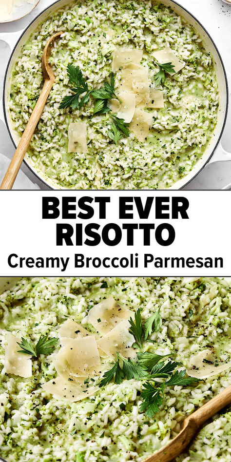 Broccoli parmesan risotto recipe. Risotto With Vegetables, Risotto With Broccoli, Broccoli Cheese Risotto, Brocolli Risotto Recipes, Broccoli Risotto Recipes, Italian Classic Recipes, Risotto Recipes Healthy, Broccoli And Rice Recipes, Broccoli Rice Recipes