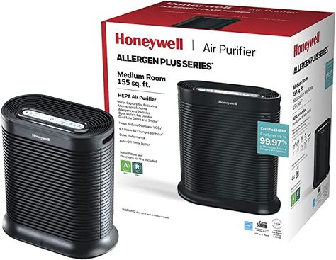 Amazon.com: Honeywell HPA100 HEPA Air Purifier for Medium Rooms - Microscopic Airborne Allergen+ Reducer, Cleans Up To 750 Sq Ft in 1 Hour - Wildfire/Smoke, Pollen, Pet Dander, and Dust Air Purifier – Black : Everything Else Honeywell Air Purifier, Black Everything, Hepa Air Purifier, Pet Dander, Hepa Filter, Media Room, Energy Star, Air Purifier, Air Filter