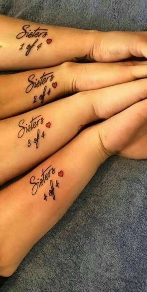 Cute Sister Tattoos, Sister Tattoo Designs, Dragons Tattoo, Sisters Tattoo, 4 Sisters, Matching Sister Tattoos, Inspiration Tattoos, Tattoos Geometric, Bff Tattoos