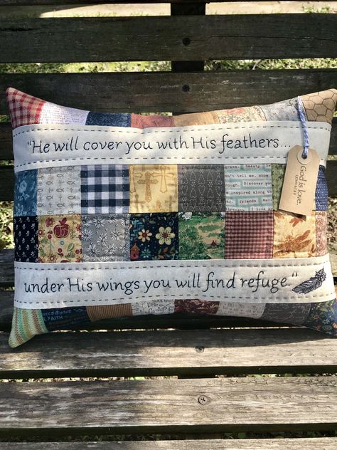 Embroidery On Pillow Cases, Machine Embroidery Pillows Ideas, Prayer Pillows Ideas, Prayer Blanket Ideas, Christian Sewing Projects, Memory Pillow, Prayer Quilts Ideas, Prayer Quilt, Quilt Pillow