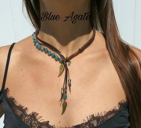 Boho Jewellery Necklaces, Necklace Woman, Woman Necklace, Stone Choker, Necklace Stone, Boho Choker, Gem Necklace, Leather Chokers, Bohemian Necklace