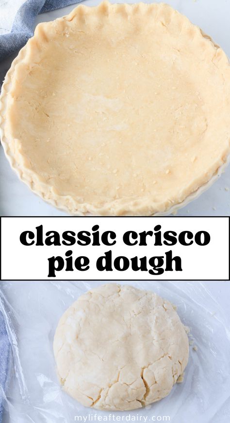 Dive into the world of holiday baking with this easy Crisco Pie Dough and Pie Crust recipe that's 100% dairy-free! Whether you're lactose intolerant or just love a delicious, flaky pie crust, this recipe is your perfect baking companion for the festive season. So, pull out your rolling pins, gather your loved ones and let's create some dreamy pies! This simple pantry-staple recipe makes a quick and easy pie crust in minutes. Crisco Pie Crust Recipe, Crisco Pie Crust, Best Pie Crust Recipe, Pastry Dough Recipe, Pie Crust Uses, Flaky Pie Crust Recipe, Thanksgiving Casserole, Pie Crust Recipe Easy, Crisco Recipes