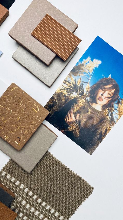 Material of the month: Ecoclay - Eclectic Trends Sample Board, Material Board, Urban Loft, Environmental Health, Student Project, Sound Absorbing, Wall Covering, How To Increase Energy, Creative Process