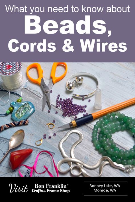 Here we explain what you need to know about different types of beads, stringing cords and wires. #BenFranklincCrafts #crafts #DIY #Beading #JewelryMaking Bead Stringing Ideas, Different Types Of Beads, Types Of Beads, Make A Tie, Diy Beading, Bead Tips, Crafting Inspiration, Monthly Crafts, Paper Bead Jewelry