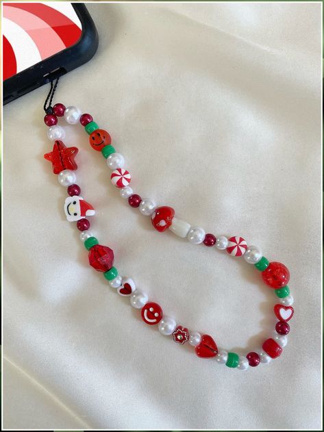 Christmas Jewelry Diy - Snuggle up to Amazon.com - You will buy everything you need there. Click to visit now! Christmas Bead Necklace, Christmas Jewelry Diy, Diy Kandi Bracelets, Preppy Bracelets, Homemade Bracelets, Holly Jolly Christmas, Bead Charms Diy, Diy Bracelet Designs, Phone Charms