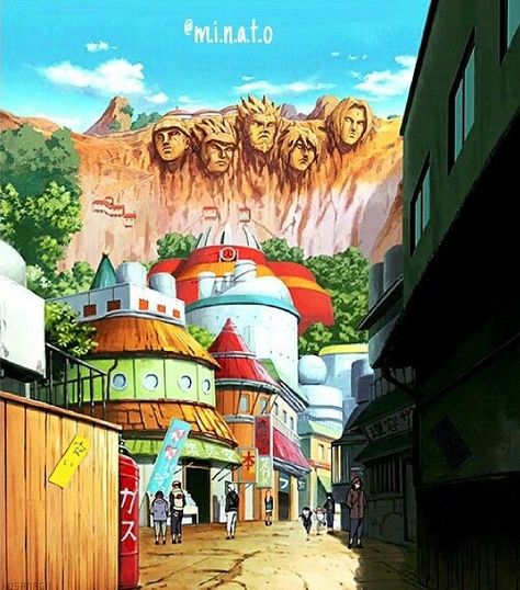 Konoha/Leaf Village Naruto Leaf Village Wallpaper, Konoha Village Wallpaper, Naruto Environment, Leaf Village Wallpaper, Naruto Village Wallpaper, Naruto Villages, Konohagakure Village, Naruto Village, Naruto Shifting