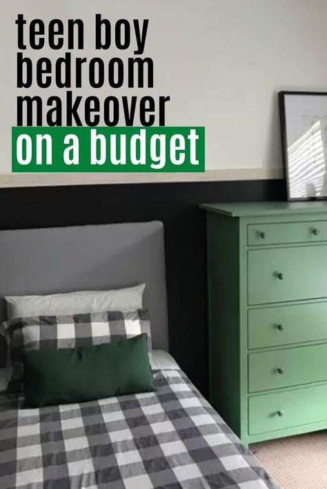 Green Teen Boy Bedroom, Teen Boy Bedroom Wall Ideas, Teen Boy Bedroom Green, Young Mans Bedroom Ideas Small Spaces, Small Teen Boy Bedroom, Teen Boy Room Colors, Small Teenage Boys Room, Teen Boy Bedroom Paint, Young Men Bedroom