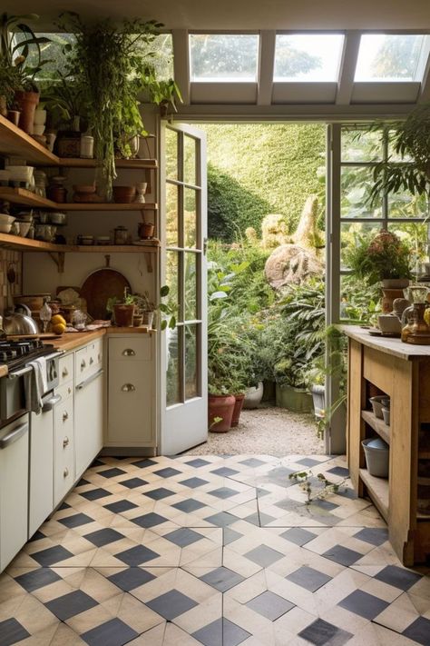 A Small Rustic Kitchen with Doors Into the Garden Small Rustic Kitchens, Drømme Liv, Interior Design Minimalist, Decor Western, Interior Design Per La Casa, Inspire Me Home Decor, Design Del Prodotto, Decoration Inspiration, Dream House Decor