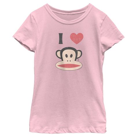 Get lost in the bright and colorful world of Paul Frank this V-Day with new officially licensed apparel featuring your favorite playful and happy characters from Planned Pines past and present! This lovely Girls' Paul Frank Distressed I Heart Julius Graphic T-Shirt reads: "I heart Julius" with a cute red heart and Julius the Monkey himself completing the adorable phrase across the front. Grab one of our cheesy new tees this Valentine's Day and let your imagination run wild! Monkey Logo, Trending Graphic Tees, Colorful World, Paul Frank, Past And Present, Top Graphic Tees, Kids Outfits Girls, Four Leaf Clover, Dream Clothes