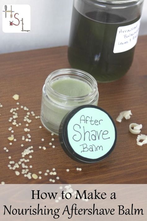 Make a simple and nourishing aftershave balm from natural ingredients. This is great for men's faces and women's legs to give back what shaving takes away. Aftershave Balm, Diy Gifts For Men, Diy Kosmetik, Diy Skin Care Recipes, After Shave Balm, Homemade Bath Products, Homemade Face Masks, Homemade Face, Diy Body