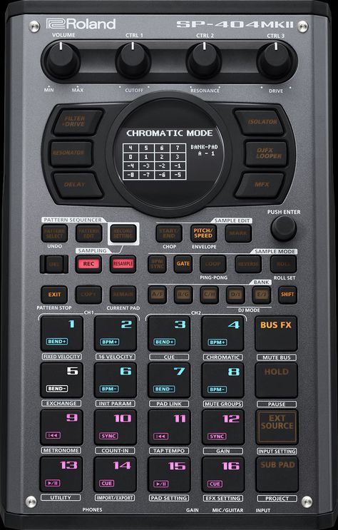 Roland - SP-404MKII | Creative Sampler and Effector Drums Studio, Massive Library, Music Production Equipment, Acoustic Guitar Amp, Startup Logo, Music Machine, Home Studio Music, Control Panels, Music Production