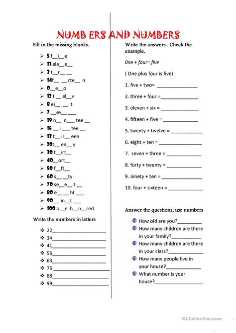 numbers, numbers - English ESL Worksheets for distance learning and physical classrooms Number Words Worksheets, Lkg Worksheets, Abacus Math, English Tenses, Numbers Worksheet, English Activities For Kids, English For Beginners, English Grammar Worksheets, Learning English For Kids