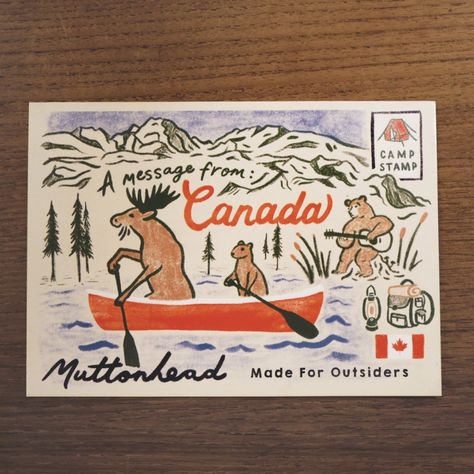 Looking to get in touch with someone back home? Send them a message from Canada with one of our Canadian-esque postcards drawn and printed right here in Toronto, Canada. 5X7" printed on Matte Premium Card-stock 10% of the sales of this item will be donated to help make summer camp accessible to kids who might not be able to afford it. We believe that by providing this opportunity to kids they will be able to gain exposure to the outdoors, learn about nature while building new friendships, all of Summer Camp Branding, Summer Camp Illustration, Camp Postcard, Retro Postcards, Canada Illustration, Outdoor Illustration, Postcard Design Inspiration, Illustrated Postcards, Canada Aesthetic