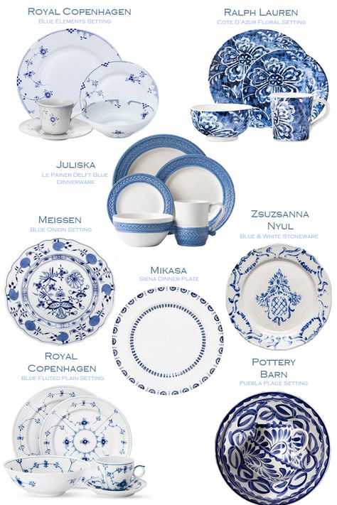 Blue And White French Kitchen, Blue And White Crockery, Blue White Dinnerware, Blue And White Dinnerware Tablescape, Blue White Dishes, China Dishes Pattern, Vintage Blue And White Dishes, Blue And White China Table Setting, Blue Dishes Sets